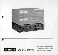 Uher VG-840 - Owners Manual 